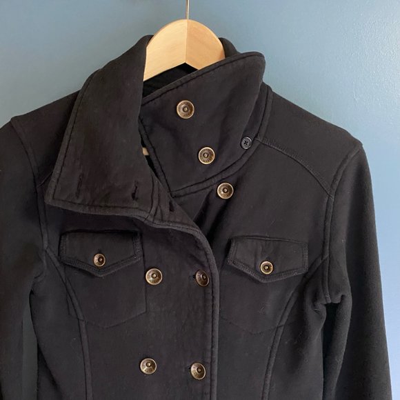 Hurley Black button up sweater jacket. - Picture 2 of 8